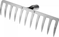 uxcell 11 Teeth Garden Rake Head, Galvanized Manganese Steel Stone Rake for Garden Farm Backyard Without Handle Hard Rake Head Only, Silver Tone