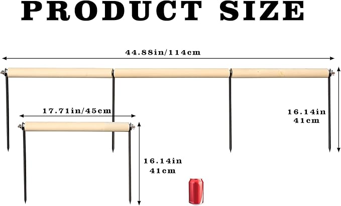 Chicken Coop Accessories, Extra Long Wooden Chicken Roosting Perch with Metal Stakes, Roosting Bars for Chickens in Coop, Chicken Enrichment Toys