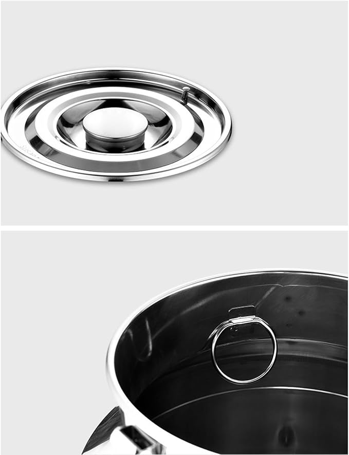 Oil Container - Airtight Stainless Steel Storage Bucket, 5L 9L 14L Large Capacity Canister with Sealed Lid Lock, Freshness Preserving Food Safe Function, Ideal for Flour Coffee Sugar Baking