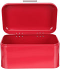 Iron Bread Box and Grain Container Vintage Red Metal Storage Box Portable Kitchen Bread Bin for Countertop Organization