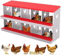 Chicken Nesting Box,10 Holes Galvanized Steel Metal Chicken Laying Box with Automatic Roll-Away Egg Collection System & Removable Tray,Wall Mount Nesting Boxes