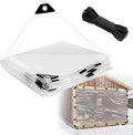 6x8ft Anti-Tear Clear Tarp Waterproof for Patio Winterizing - 5 mil Snowproof & Windproof Clear Plastic Tarps with Grommets for Garden Enclosure Chicken Coop