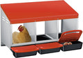 3 Compartment Metal Chicken Nesting Box, Automatic Roll-Out Egg Collection, Waterproof Galvanized Steel Laying Box with Perch & Wall Mount, for Hens Ducks Rabbits