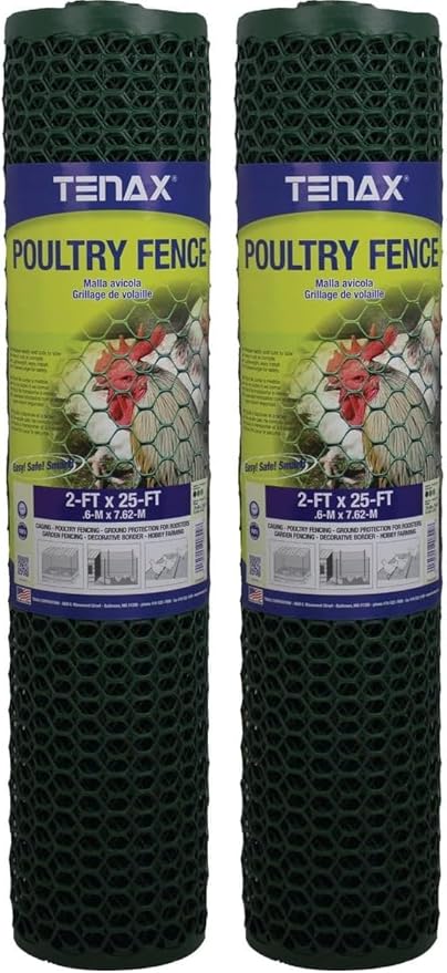 Tenax 72120942 Plastic Poultry Fence, Green (Pack of 2)