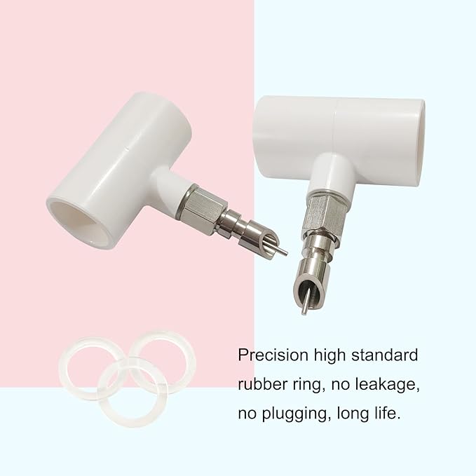 Stainless Steel Rabbit Water Nipples Metal Automatic Watering System with PVC Tee for Guinea Pig, Hamster, Ferrets (6Pcs)