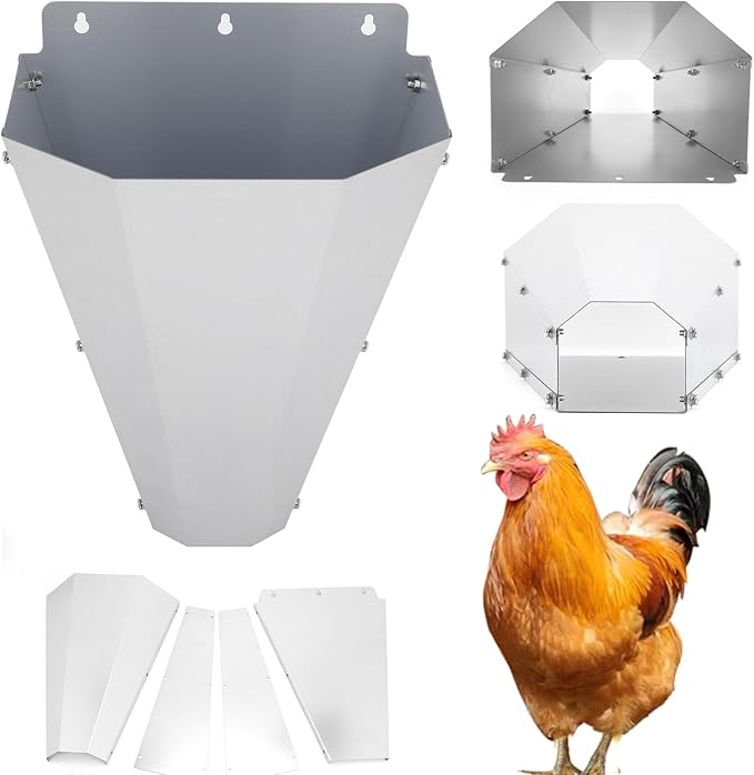 ETOYA Large-Sized Galvanized Steel Chicken Restraining Cone for Poultry, Suitable for Large Layers, Broilers, Roasters, and Turkeys Up to 18 Pounds