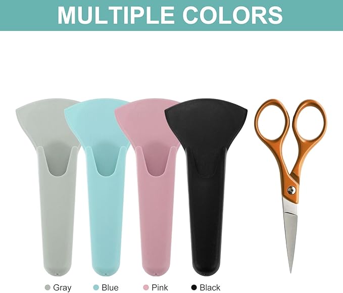 uxcell Magnetic Scissor Holder, 7.48" x 3.46" Plastic Scissors Cover Durable Waterproof Protector Portable with Round Magnetic Absorber for Kitchen Shears, Gray