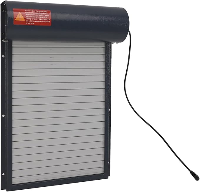 Roll Up Gray Chicken Coop Door Automatic Timing Control Opener for Poultry Farms