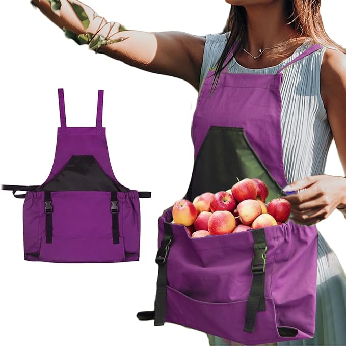 FCOUIID Harvest Apple Picking Bag - Waterproof 600D Fruit Storage Apron Pouch for Outdoor Orchard, Farm, Garden, Heavy Duty