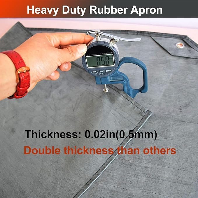 Thick Waterproof Rubber Aprons, Puncture/Abrasion/Chemical/Oil Resistance Work Apron