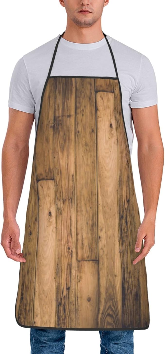 Rustic Barn Wooden Wood Planks Farmhouse Apron, Innovative And Durable Waterproof Effect Make It Very Unisex