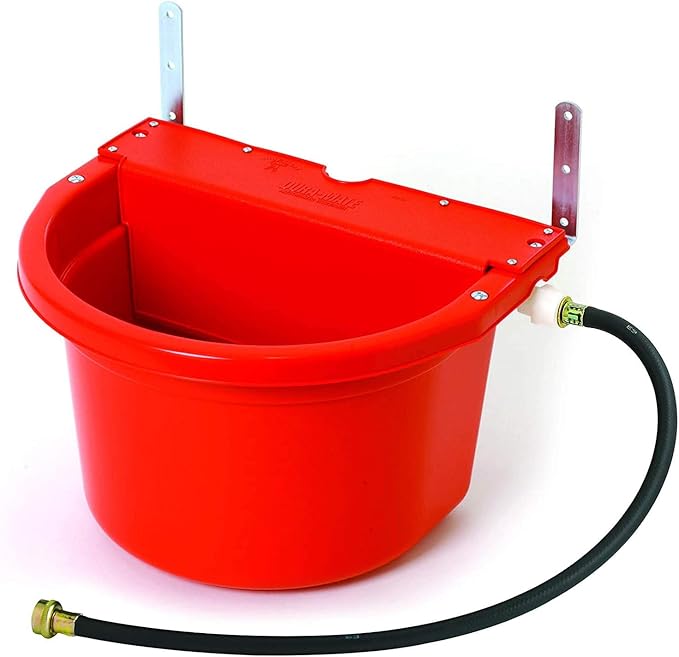 Little Giant FW16RED 4 Gallon Capacity Automatic Float Controlled Waterer Animal Horse & Cattle Livestock Water Trough, Red (3 Pack)