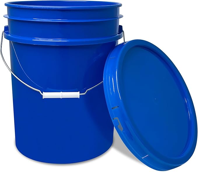 ePackageSupply 5 Gallon Bucket with Airtight Lid | Made in USA | Food Grade | Heavy-Duty Premium HPDE Plastic | Durable 90 Mil All Purpose Pail | Easy Stack and Store | BPA Free (Blue, 60)