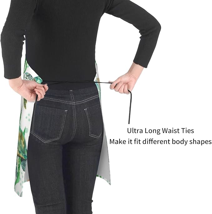 Serene Swan In Stream Adjustable Waterproof Apron Work Cooking Apron With Pockets For Men Women