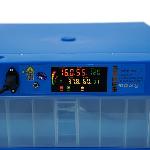 64 Eggs Incubator, Automatic Smart Eggs Digital Incubator Household Mini Incubator Box Egg Water Bed w/Fully Automatic Egg Turning and Humidity Controle for Chickens Goose Birds Ducks
