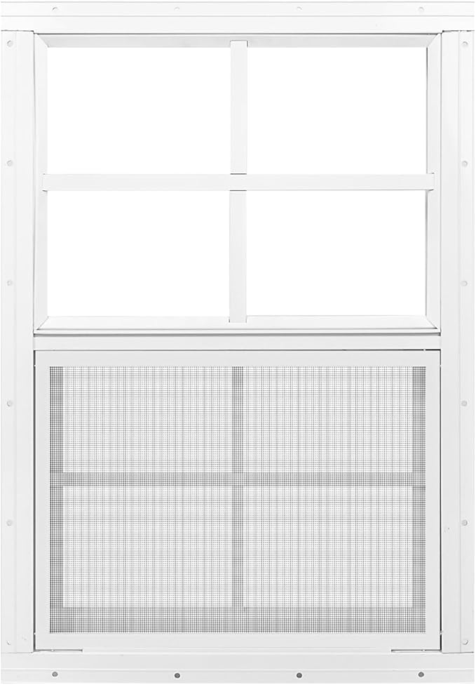 1 Pack Shed Window 14" x 21" Flush Mount Window with Tempered Glass,House Small Windows,Household Sliding Windows for Chicken Coop, Playhouse, Household, Garage