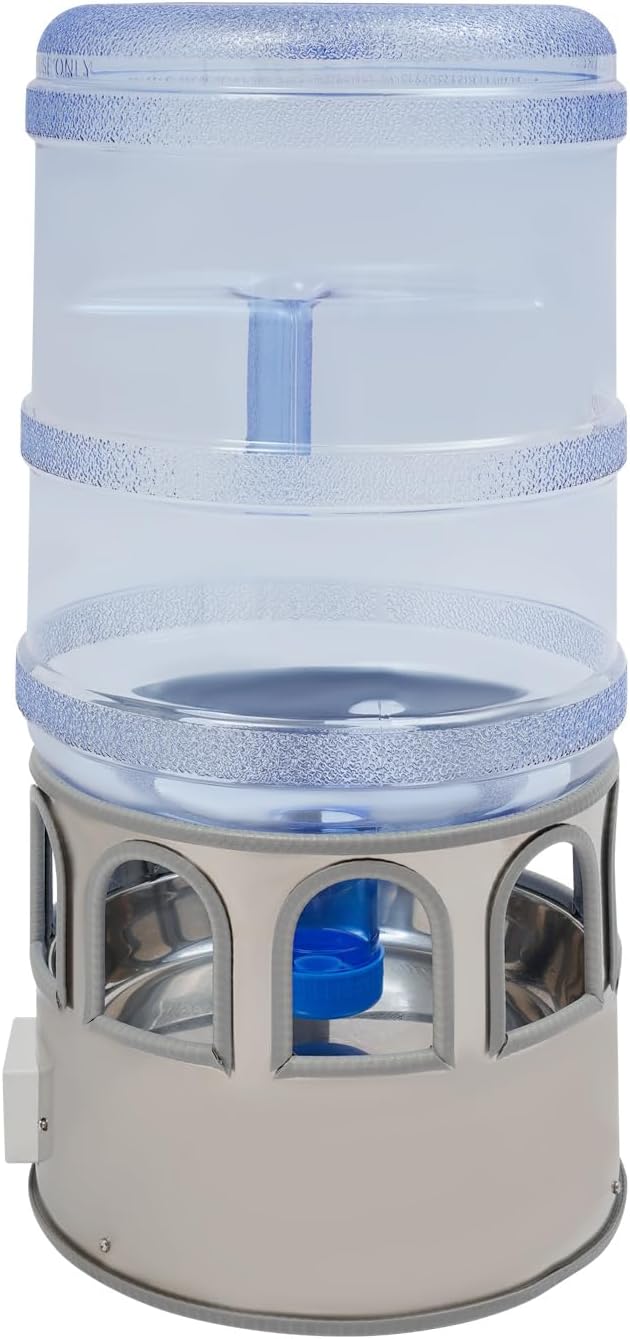 19L/5 Gallon Heated Chicken Waterer, Winter Freeze-Proof Heated Poultry Waterer, 80W Chicken Water Heater with 32-122℉ Temp Controlling, Poultry Water Fountain for Chickens Ducks