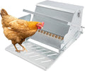 Automatic Chicken Feeder 25Lbs Large Capacity No Waste Poultry Feeder, Galvanized Steel Chicken Treadle Feeders Rat Proof Outdoor for Ducks,Pheasants, Fowl, Bantams