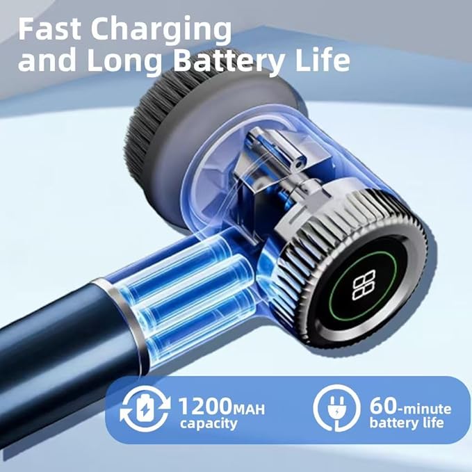 Layver Electric Egg Cleaner Brush Rechargeable Powerful Egg Washer for Fresh Eggs & Vegetable Brush with Battery Level Display,3 Speed Settings + 5 Replaceable Heads,Waterproof Design (Black)