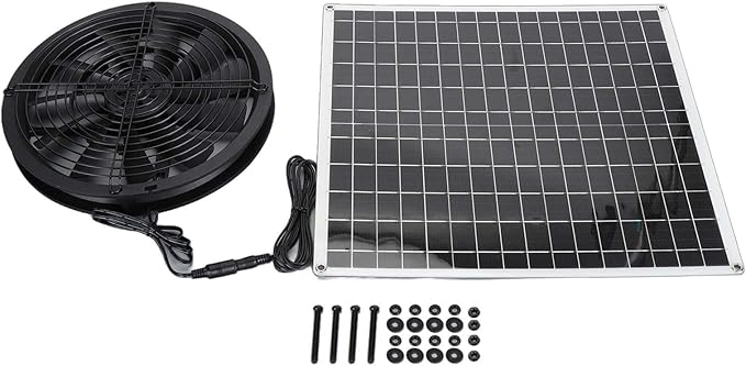 20W 16V Solar Exhaust Fan with High Speed Ventilation for Chicken Coop Barn Greenhouse