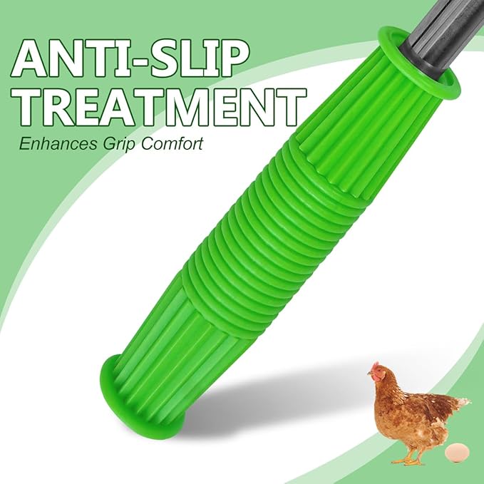 Extendable Egg Grabber for Chicken Eggs Picking Scoop Tool with Anti-Slip Handle Green
