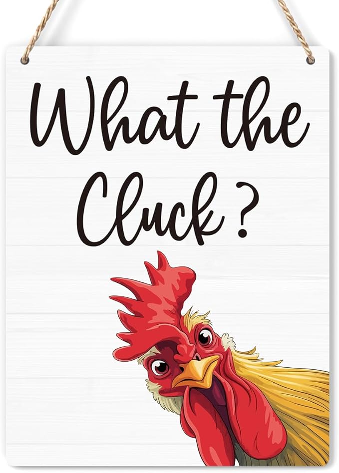 Chicken Gifts Sign Funny Chicken Coop Accessories Chicken Signs Rooster Decor for Home Farm Chicken-Coop Kitchen Garden Yard Country Decor 8x10 Inch