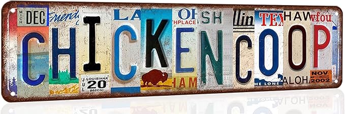 Chicken Coop Decor Chicken Coop Accessories Vintage Chicken Metal Tin Sign Funny Outdoor Farm Chicken Coop Signs Chicken Gifts For Chicken Lovers Chicken House Decor 16 X 4 Inches