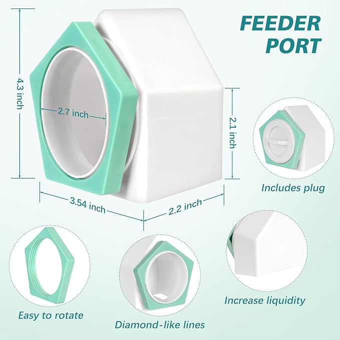 Tgeyd Automatic Chicken Feeder and Waterer Set(4.2Gal/21Lb) with Stand Legs, Anti-Perching Roof, Gravity-Fed System for Poultry,Chicken Coop Accessories