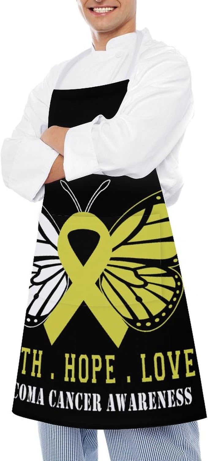 Bahamas Map Flag Apron,Waterproof Unisex Adult Aprons with Pockets Kitchen Baking Aprons