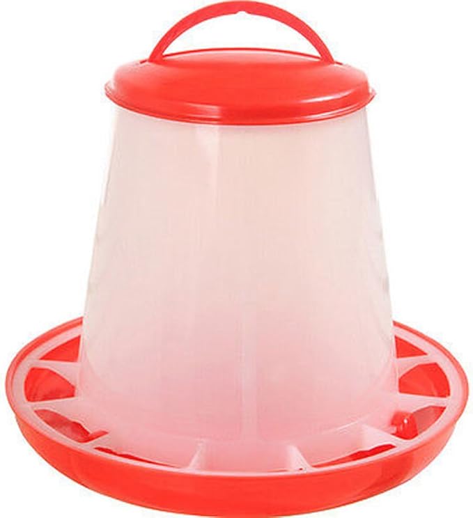 Baost Plastic Hanging Poultry Feeder Chicken Quail Chick Hen Drinker Food Feeder Waterers Bucket Chicken Feeder Trough 1.5L Chick Small Birds Feeder Jar