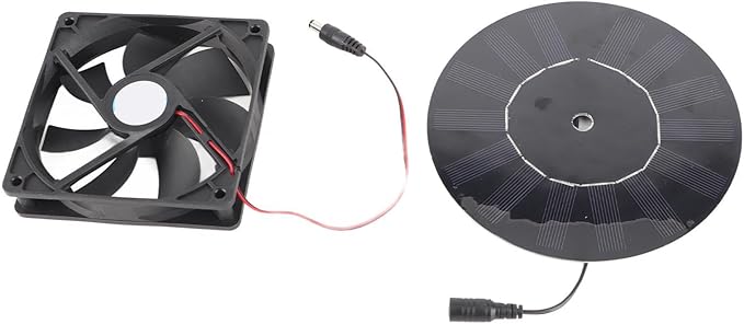 5W Solar Powered Fan, Chicken Coop Ventilation Fan, Solar Exhaust Intake Cooling Ventilation Fan for Chicken Coop, Greenhouse, Shed, Pet House