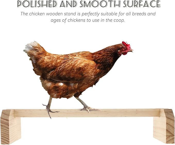 Wooden Parrot Stand 15.75 Inch Roosting Perch for Large Birds and Chickens Bird Cage Accessory for Parrots Conures and Baby Chicks Indoor Pet Play and Training Gym