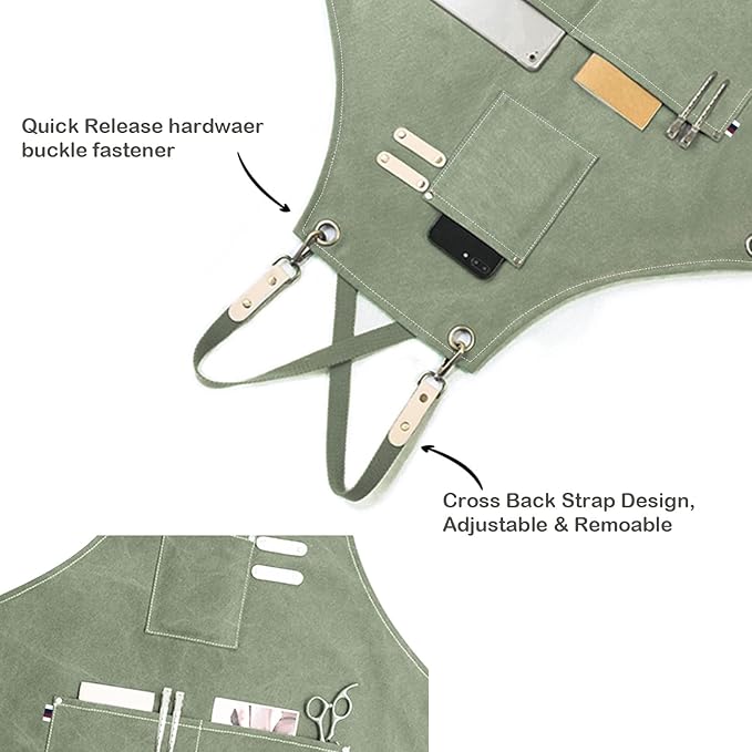 carrotez Adjustable Over sized Plus Size Canvas Apron with Pockets Men and Women Aprons