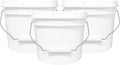 2-Gallon Bucket with Airtight Lid – Made in USA, Food Grade BPA Free Plastic, Heavy Duty Multi-Use, Metal Handle with Grip, Stackable Storage – White, 3 Pack