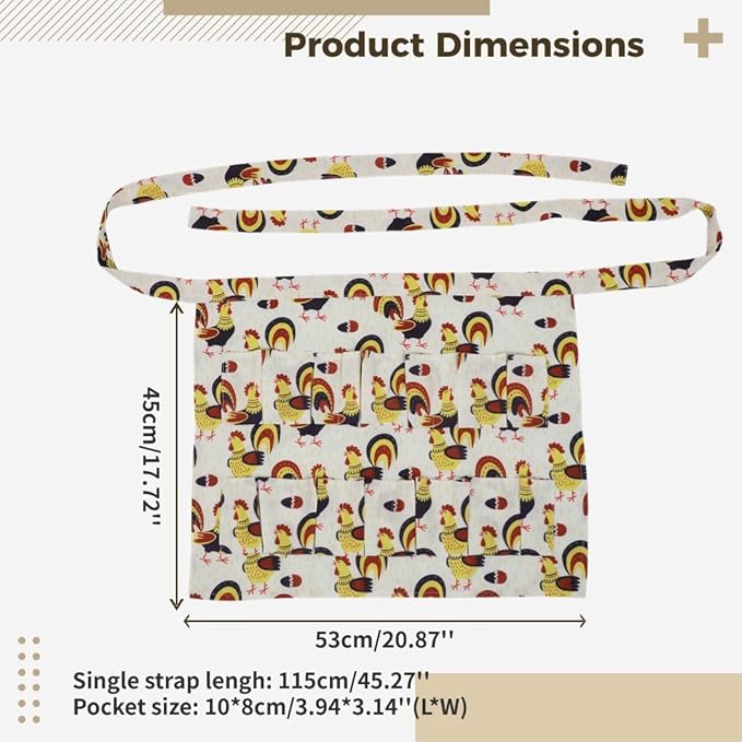 Canvas Egg Collecting Apron, 12-Pocket Egg Carrier For Chicken, Duck, And Goose Eggs, Unisex, Heavy Duty Work Apron For Farm Or Home Use