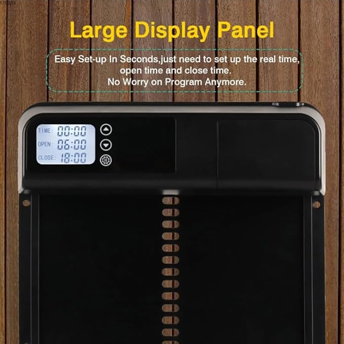 Anti-Pinch Sensor Chicken House Door,Solar Timer Chicken House Door,Programmable With Button,3 Aa Battery,With Solar Panel And Remote Control Coop Door,328 * 244 * 50mm