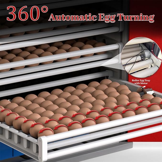 1000-Egg Commercial Incubator with 360° Auto Turning, Digital Temperature & Humidity Control, Large Poultry Hatcher for Chicken, Duck, Goose, Quail & Bird Eggs