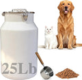 25 Lbs Stainless Steel Dog Food Storage Container with Scoop, Large Metal Dog Food Bin with Airtight Lid & Locking Clamp, Pet Treat Jars for Dogs & Cats, Keep Fresh