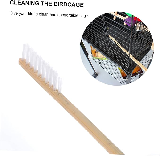 2pcs Bird Cage Cleaning Tools Set Brush and Shovel Kit for Parrots and Birds for Daily Maintenance Efficient Cleaning Tight Spaces Selection
