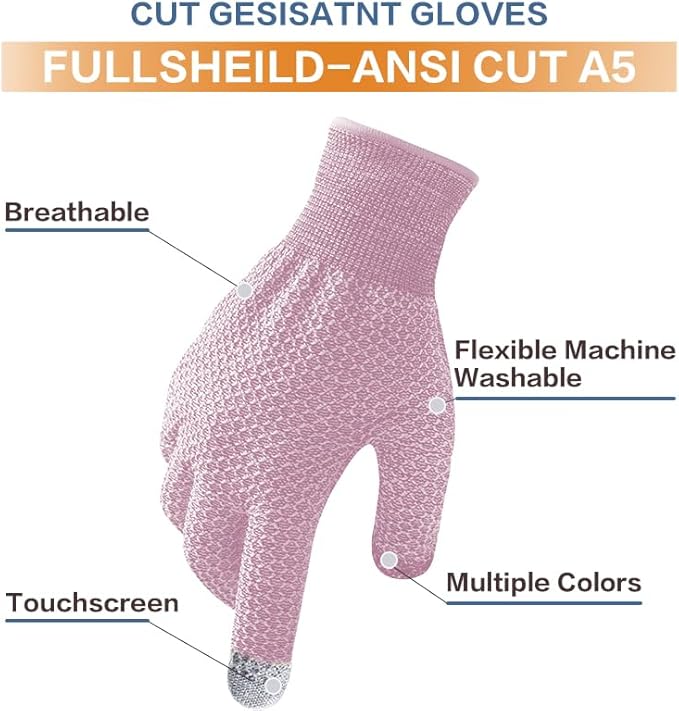 Fullsheild Cut Resistant Gloves Food Grade Level 5 Protection for Kitchen Anti Cut Gloves for Meat Cutting Woodworking