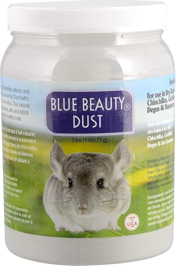 Lixit Blue Beauty® Chinchilla Dust Powder - Dry Bath Grooming Dust for Hamsters, Gerbil, Degus, and Small Animals - Made in The USA (6 Pound)