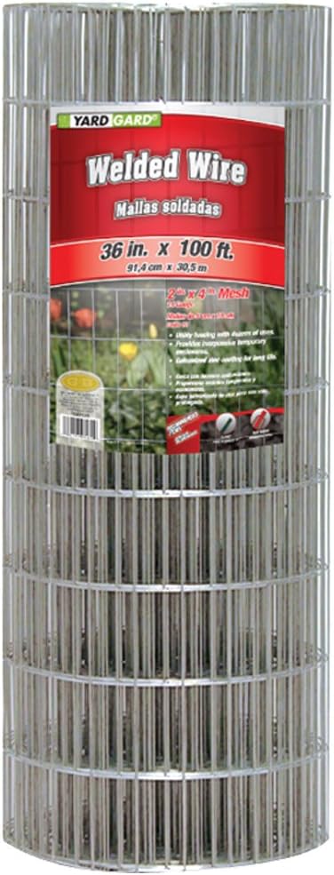 YARDGARD – 2 Inch by 4 Inch Mesh Welded Wire Fence – 36 Inches by 100 Feet – 14 Gauge Galvanized Steel – for Animal Enclosures | Garden Fencing | Property Protection | Split Rail Backing
