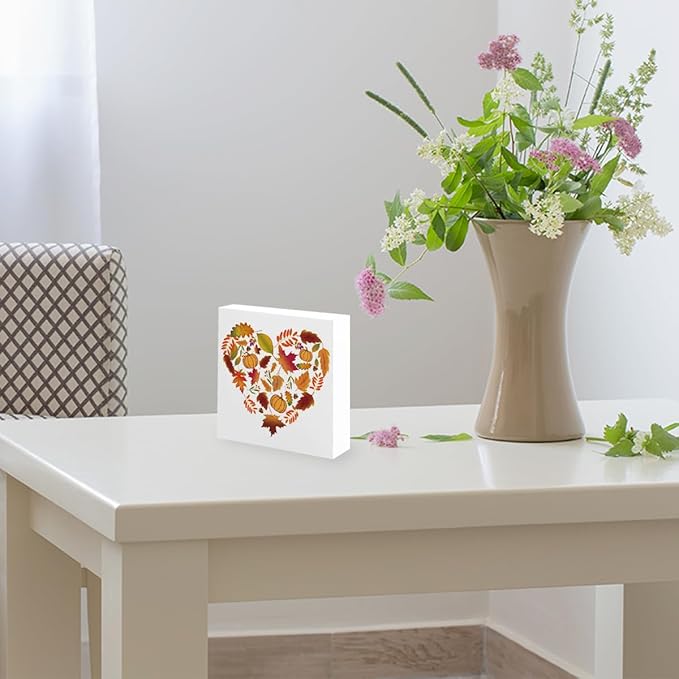 Fall Decorations for Home Farmhouse Office Bedroom Dining Room, Fall Maple Leaves Sign, Autumn Decor Wood 2401
