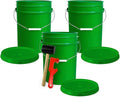 ePackageSupply 5 Gallon Plastic Bucket with Airtight Lid | Made in USA | Food Grade Bucket | BPA-Free | Heavy Duty 90 Mil All Purpose Pail | One 12" Rubber Mallet & One Lid Opener Included | 3 Pack