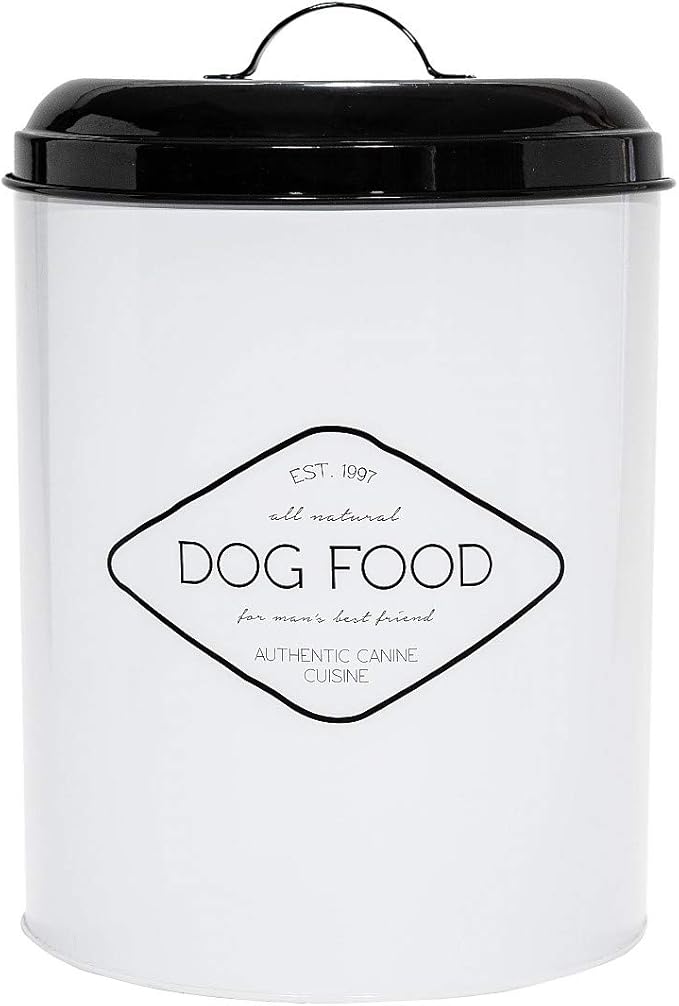 Amici Pet Buster All Natural Canister, Metal Storage Container with Handle Lid & Silicone Gasket Seal, Minimal Countertop Food Bin for Pantry, Pet Treats & Kitchen Dry Goods - 272 Oz (10.5"L x 14"H)