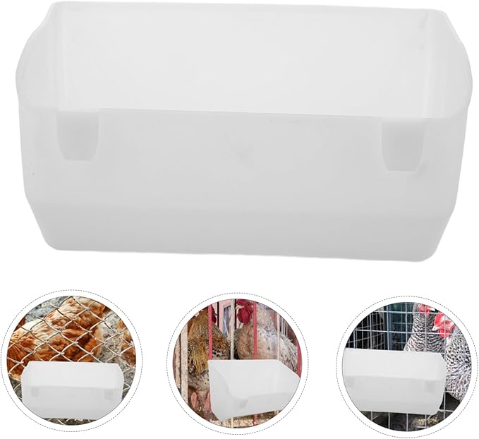 VICASKY 2pcs Hanging Chicken Feeder Plastic Poultry Food Basin for Farm Use for Chickens Pigeons More Capacity