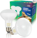 FLSNT 2 Pack Reptile Heat Lamp Bulbs, 75W Basking Light for Amphibian, Bearded Dragon, Lizard, Tortoise, Gecko