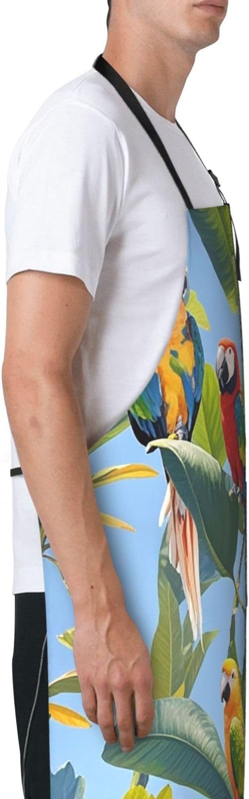 Waterproof Apron Adjustable Bib for Women Men Vintage Nautical White Ship Cooking Aprons Chef Bibs with 2 Pocket