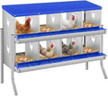 8 Compartment Chicken Nesting Box with Bracket Legs, Nesting Boxes for Chickens, Chicken Laying Boxes to Protect Eggs, Easy to Clean & Install