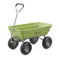 Gorilla Carts Poly Garden Dump Cart, 4 Cu Ft Tub, 600 lb Haul Capacity, Green – Heavy-Duty Utility Wagon with Quick-Release Dumping & Pneumatic Tires for Yard, Landscaping and Gardening